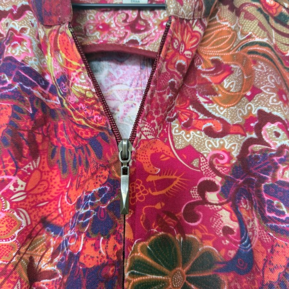 VTG‎ 90s Women Whimsical Jacket XL Pink Floral Multicolor Full Zip Boho Artsy - Picture 6 of 9